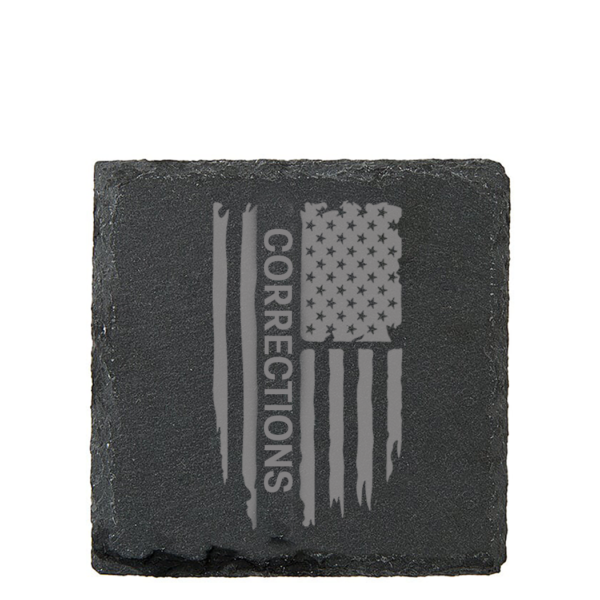 6pc Distressed Flag Coaster